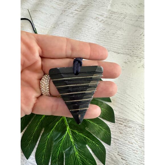 BOGO FREE Triangle WOOD CORD BOHO NECKLACE - Picture 3 of 6